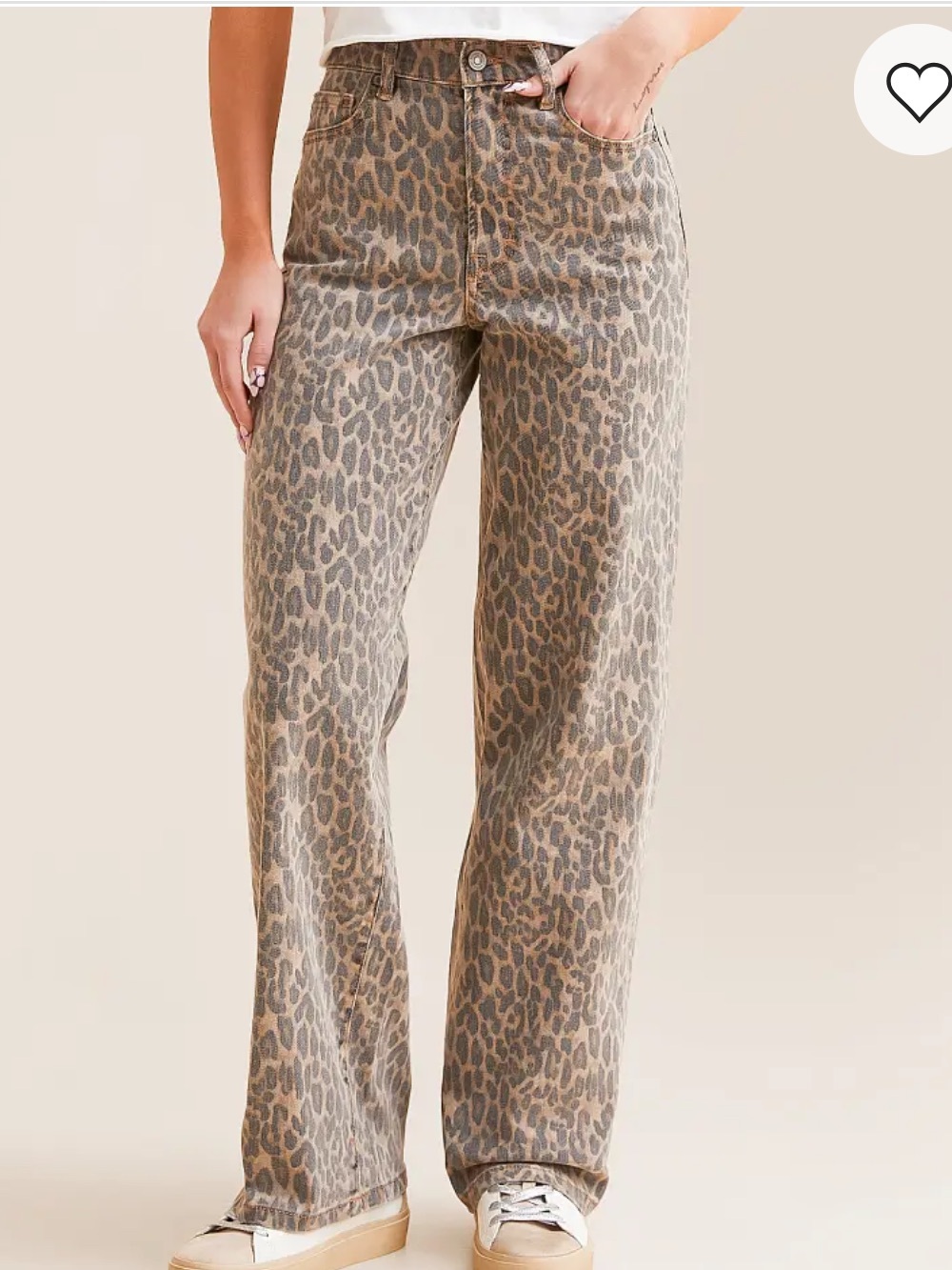 Logan Cheetah Dad Stretch Jeans